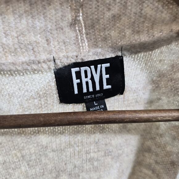 Frye Sweater Womens Large Beige Tan White Cardigan Aztec Gro Southwestern - Picture 3 of 9